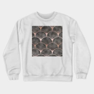 Art Deco elegance - rose gold & steel grey fan Crewneck Sweatshirt